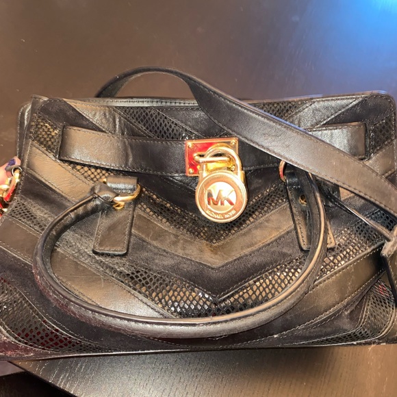 Michael Kors bag, black & gold accents - Picture 1 of 4